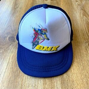 Vintage BMX Trucker Baseball Hat Mesh Youth Size 80s Bicycle